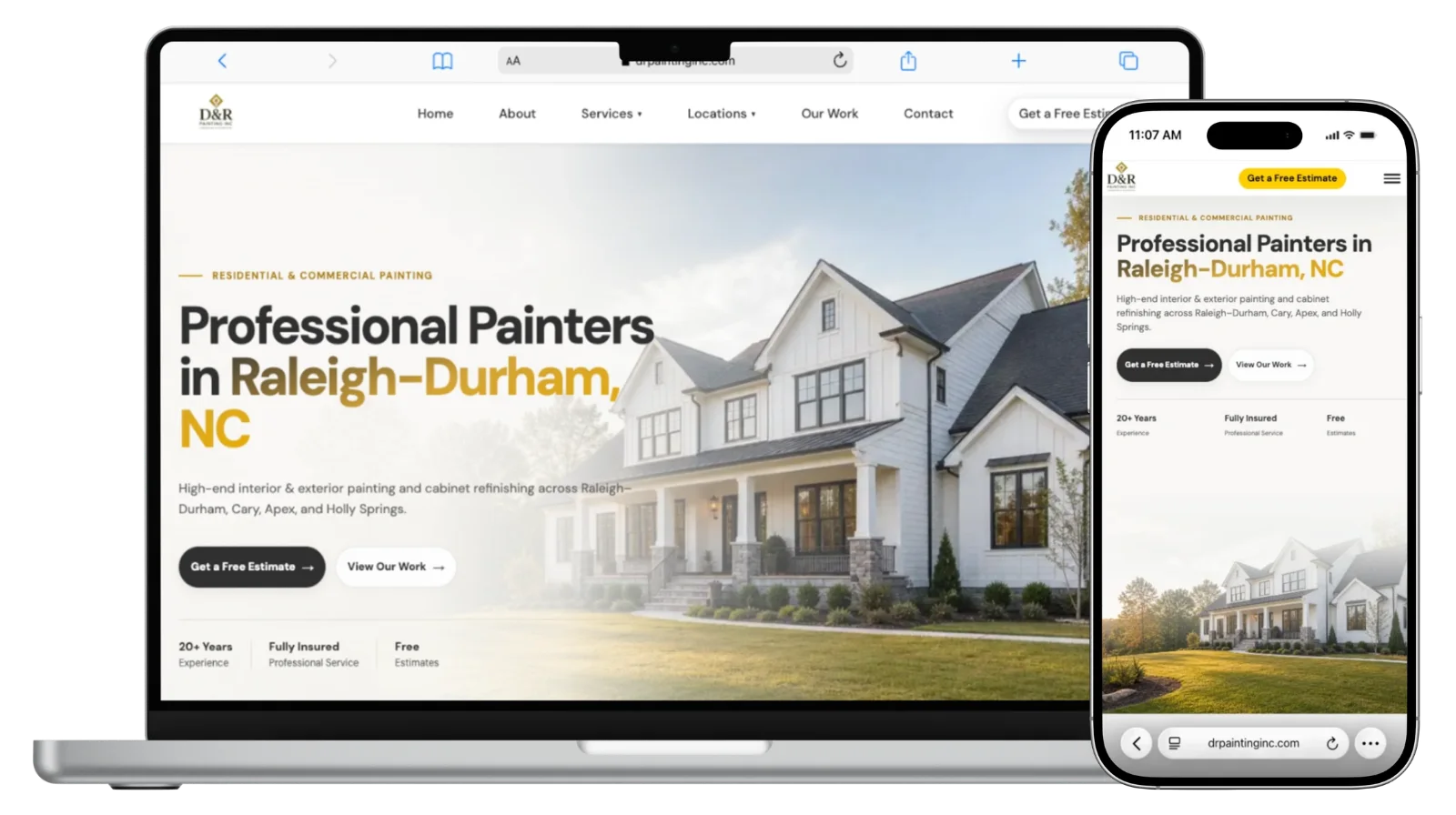 D&R Painting Inc. Website Preview
