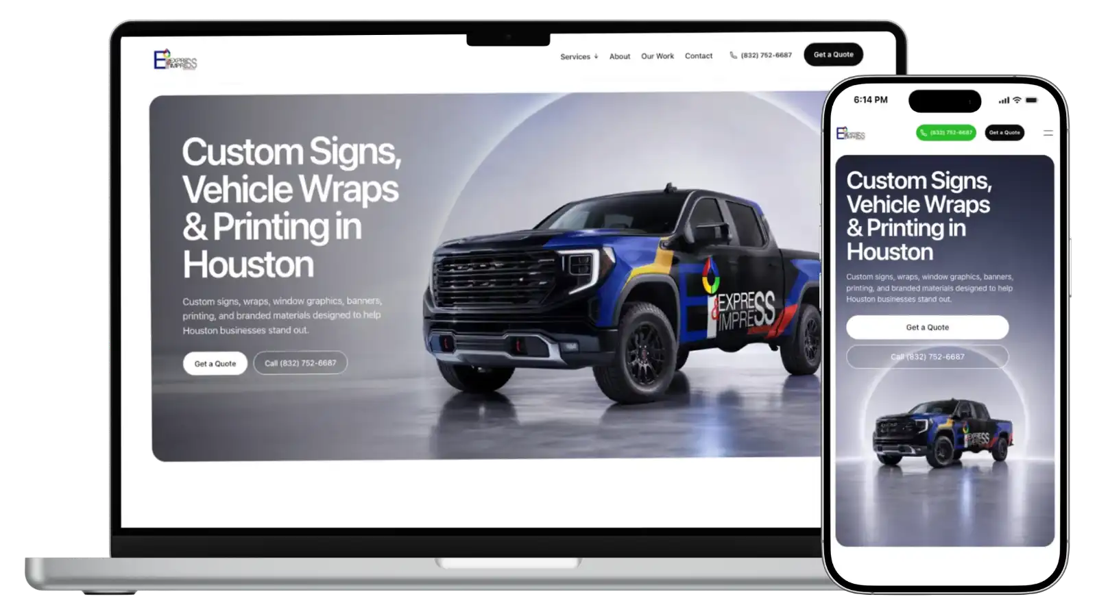 Express & Impress Advertising Website Preview